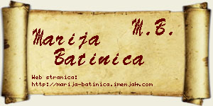 Marija Batinica vizit kartica